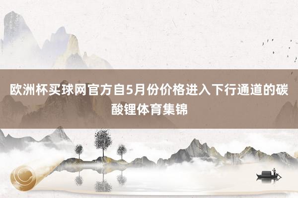 欧洲杯买球网官方自5月份价格进入下行通道的碳酸锂体育集锦