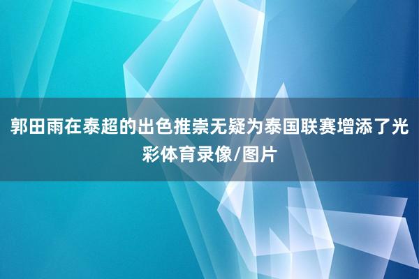 郭田雨在泰超的出色推崇无疑为泰国联赛增添了光彩体育录像/图片