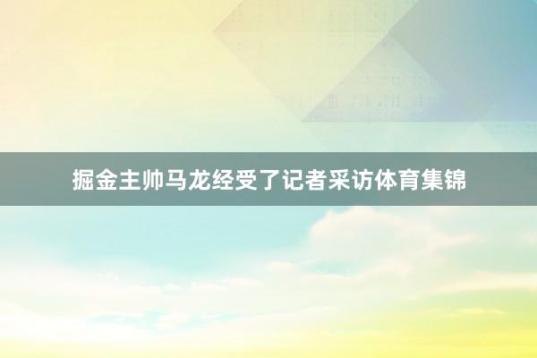 掘金主帅马龙经受了记者采访体育集锦