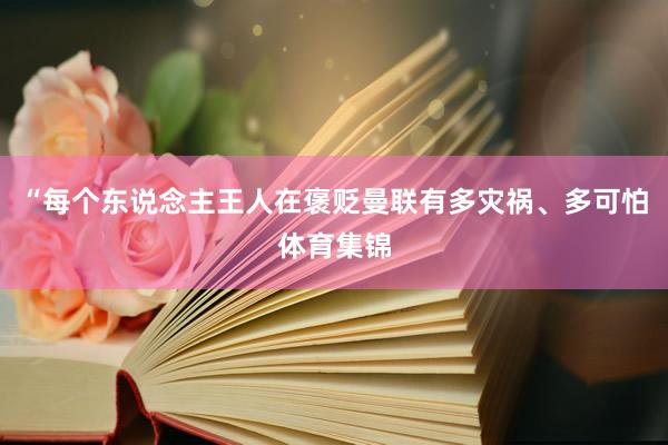 “每个东说念主王人在褒贬曼联有多灾祸、多可怕体育集锦